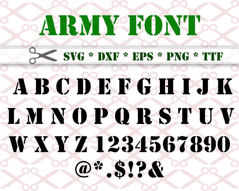 Army Font Monogram Svg Font Stencil Svg Letters Svg Dxf - Etsy ...