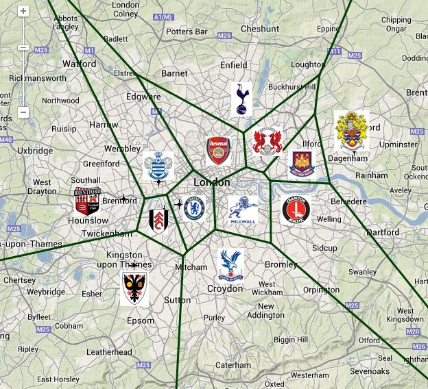 Football Grounds In London Map The Ozarks Map