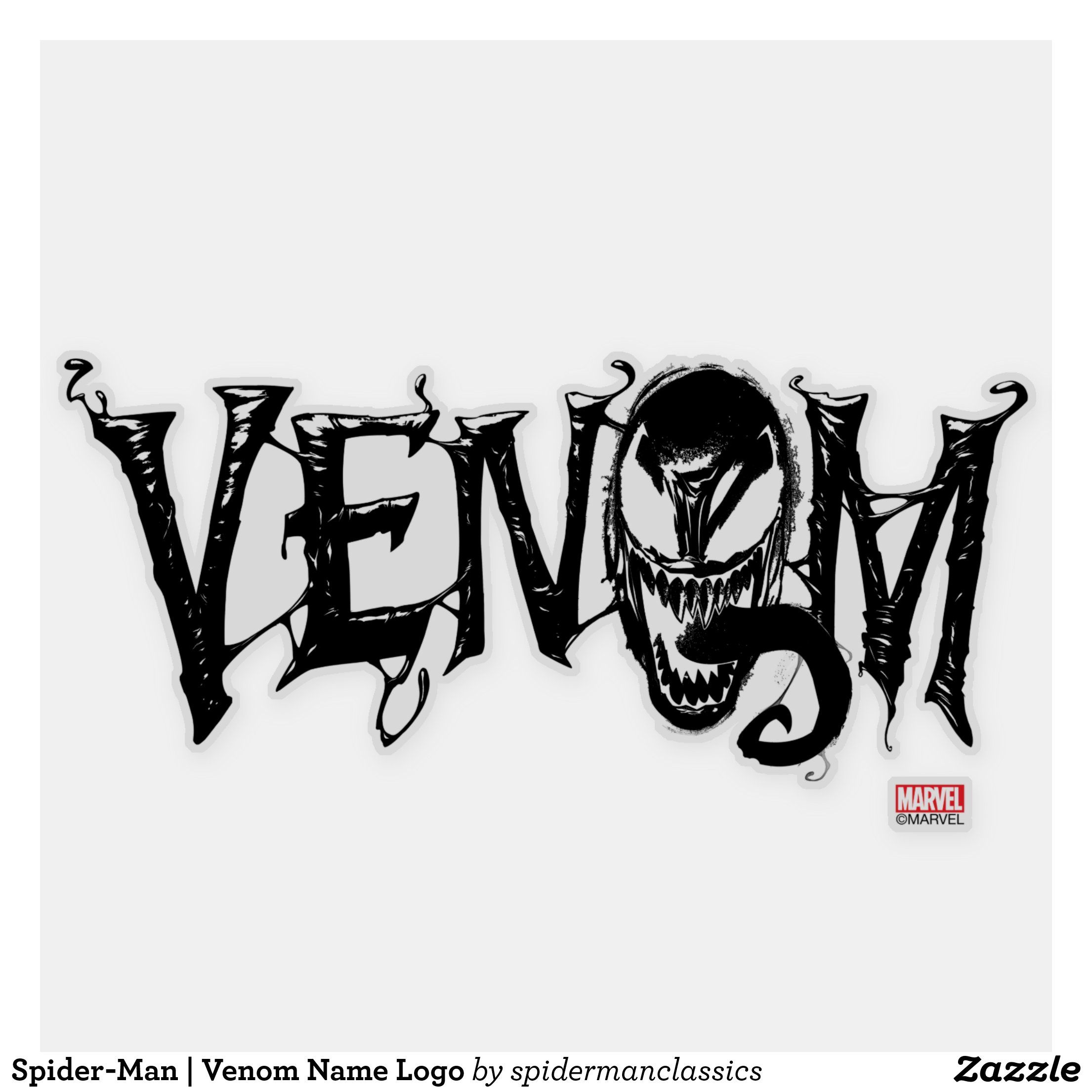 Spider-Man | Venom Name Logo Sticker | Zazzle | Spiderman, Logo sticker ...