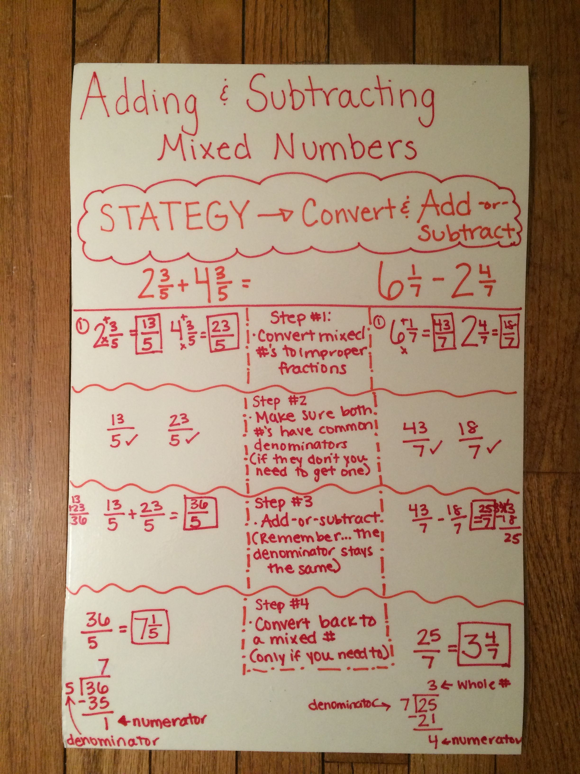 Subtracting Mixed Numbers Without Regrouping Worksheet