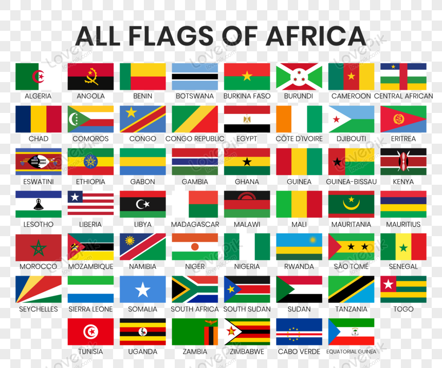 All national flags of african countries vector png image free download ...