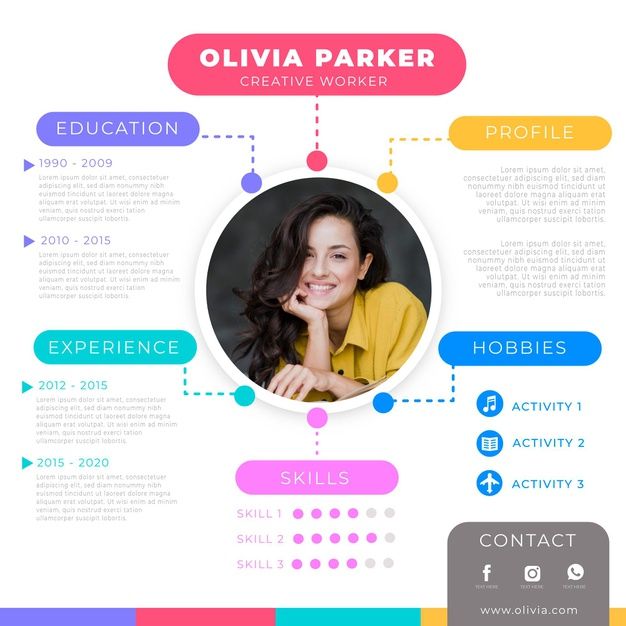 Online cv template with photo | Free Vector #Freepik #freevector # ...