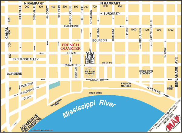 Walking Tour Printable French Quarter Map