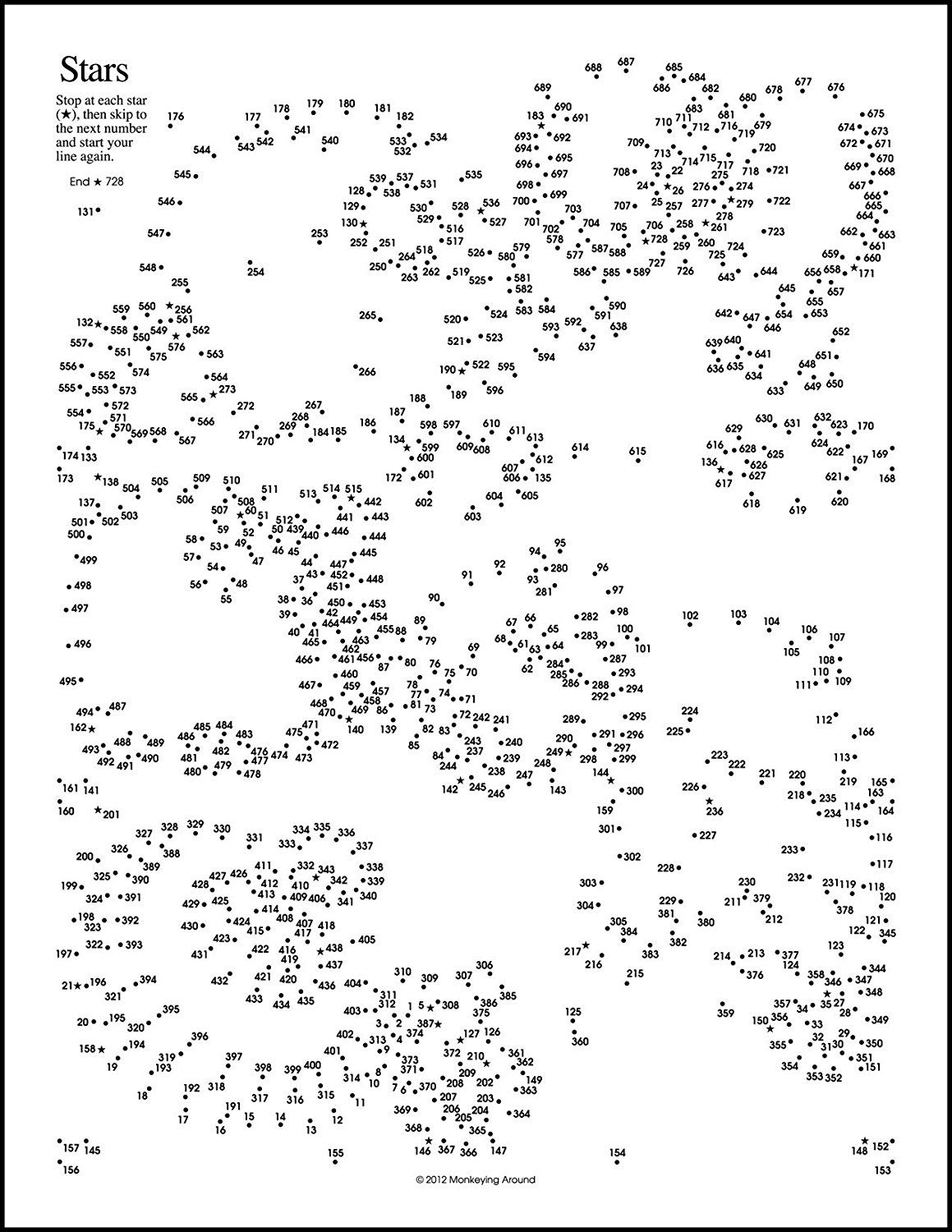 Difficult Dot To Dot Printables Free