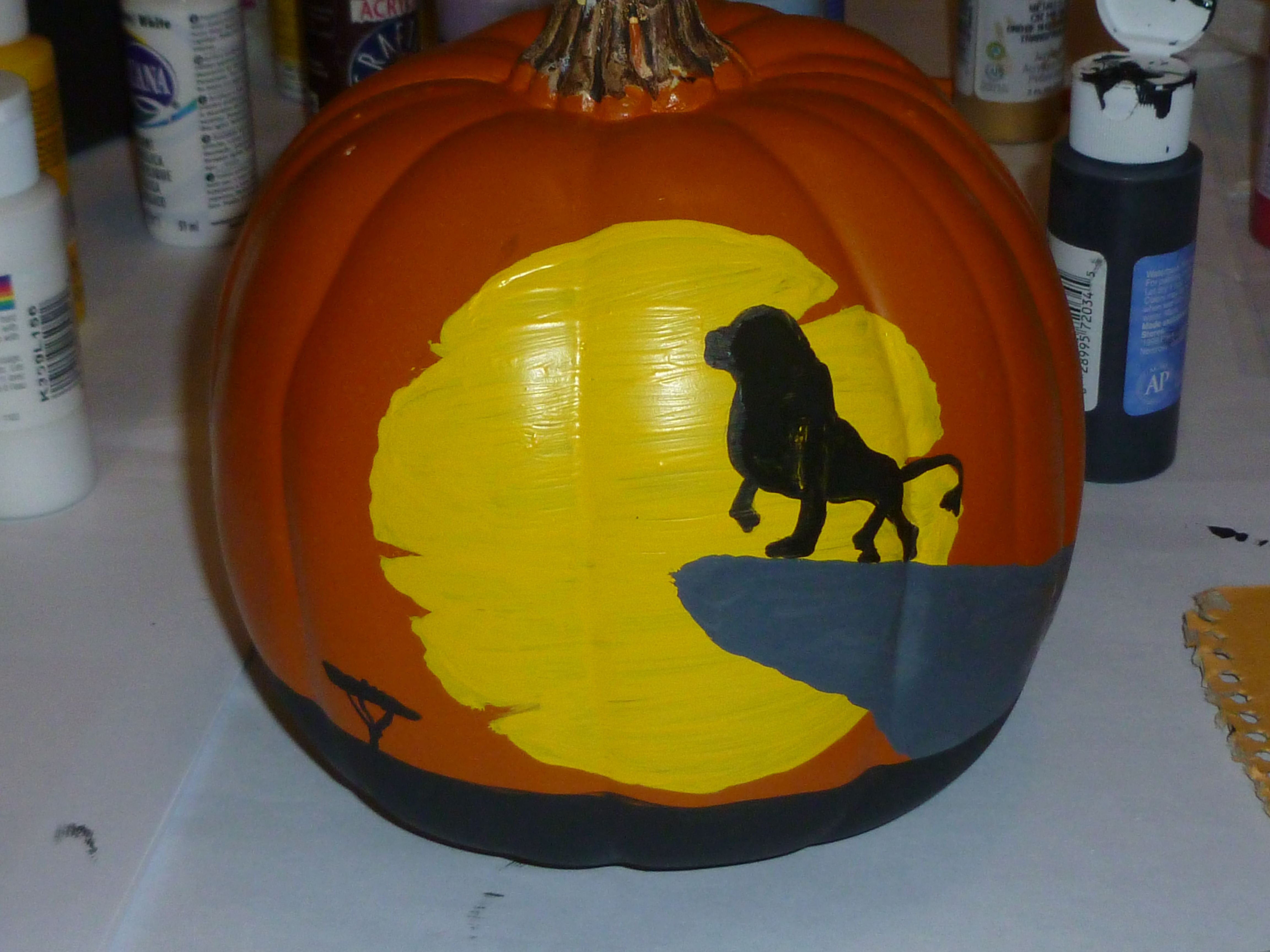 The Lion King painted pumpkin Disney pumpkin, Painted pumpkins