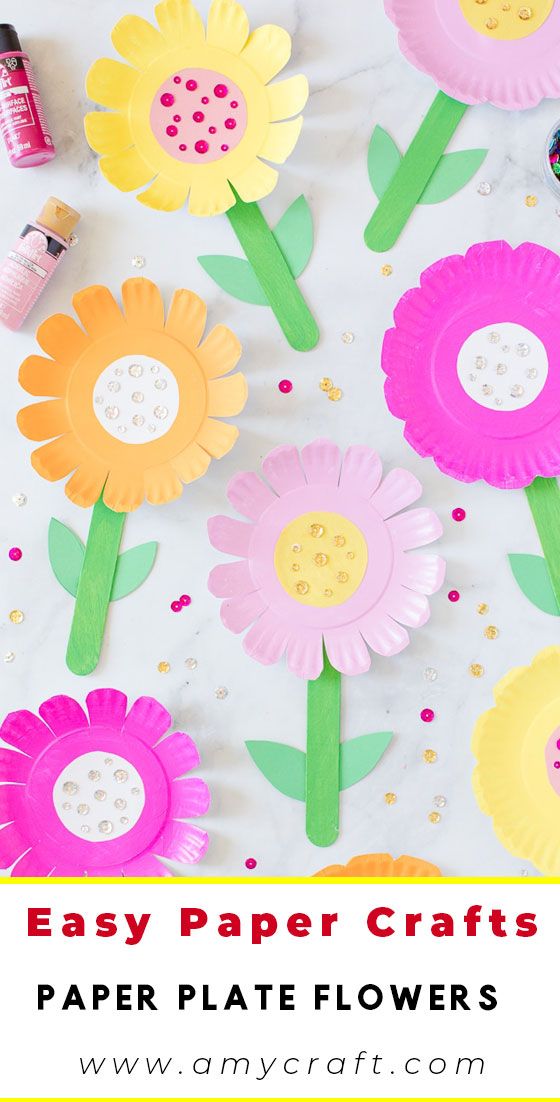 Paper Plate Flowers - Easy Paper Crafts for Kids #DIY #papercraft ...