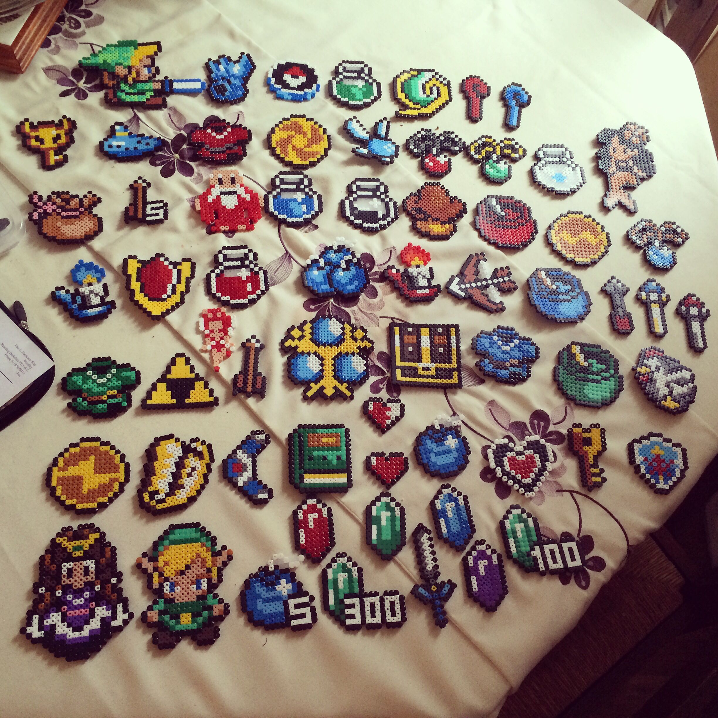 Making 110 Legend of Zelda bead sprites as our wedding favours Perler ...