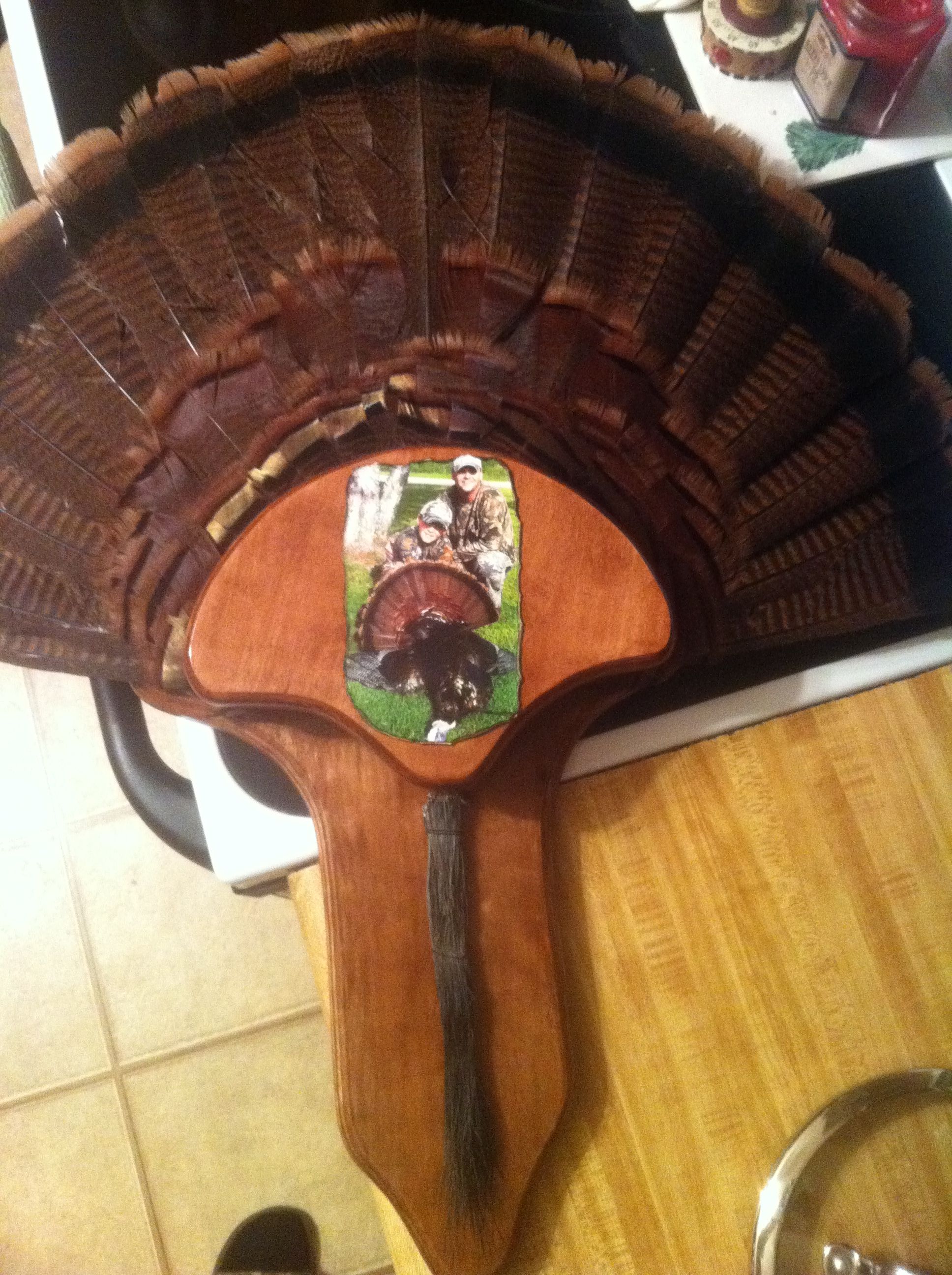 this is a wood turkey mount. I turkey hunt and can use this when i ...