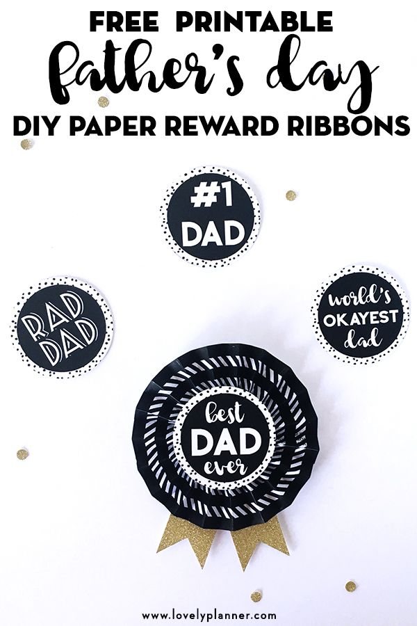 Free Printable Easy DIY Fathers Day Paper Reward Ribbons #kidscraft # ...