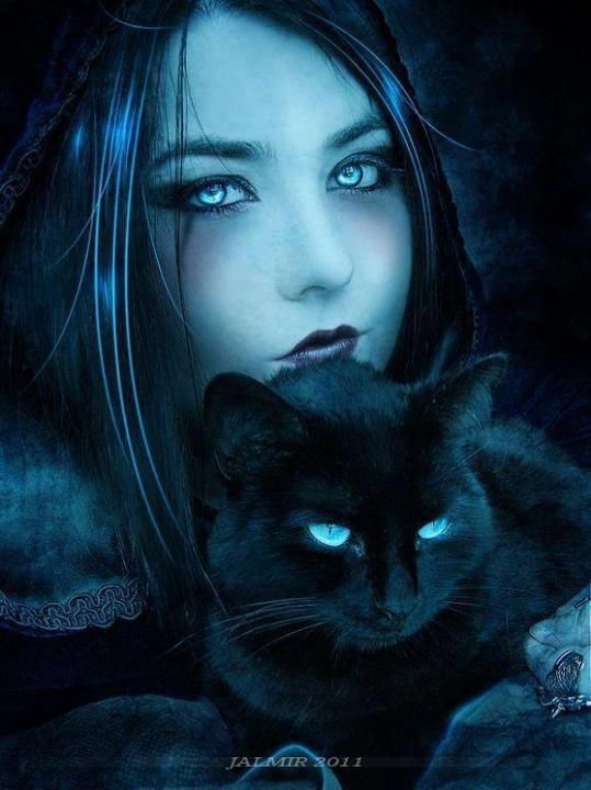 Black cats and Magick | Fantasy art women, Gothic fantasy art ...