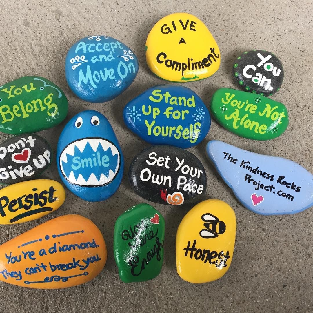 Kindness rocks hand painted stone art rock painting – Artofit