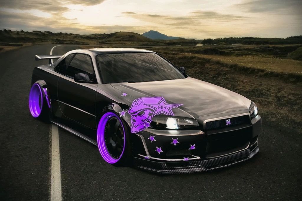 Nissan Skyline GT-R R34 Car Canvas Poster Wall Art Print | Autos ...