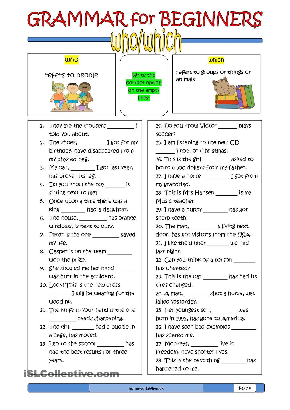 Learn English Worksheets For Beginners