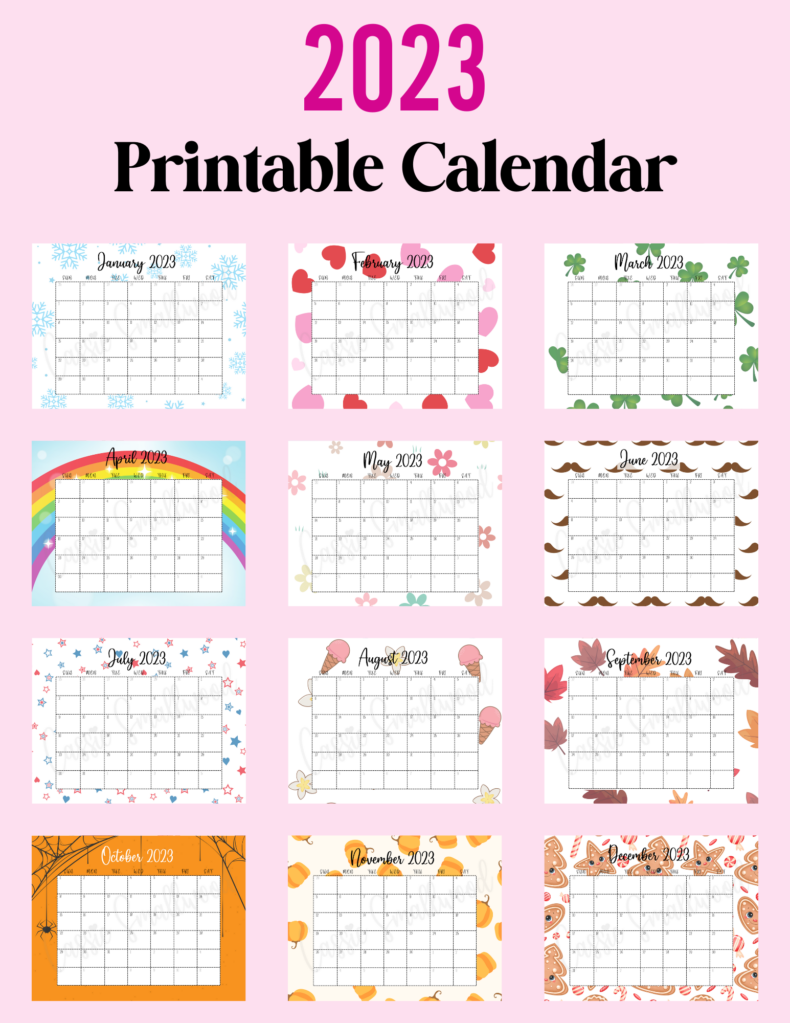 2023 monthly calendar free printable pdf Free Monthly Calendar, August ...