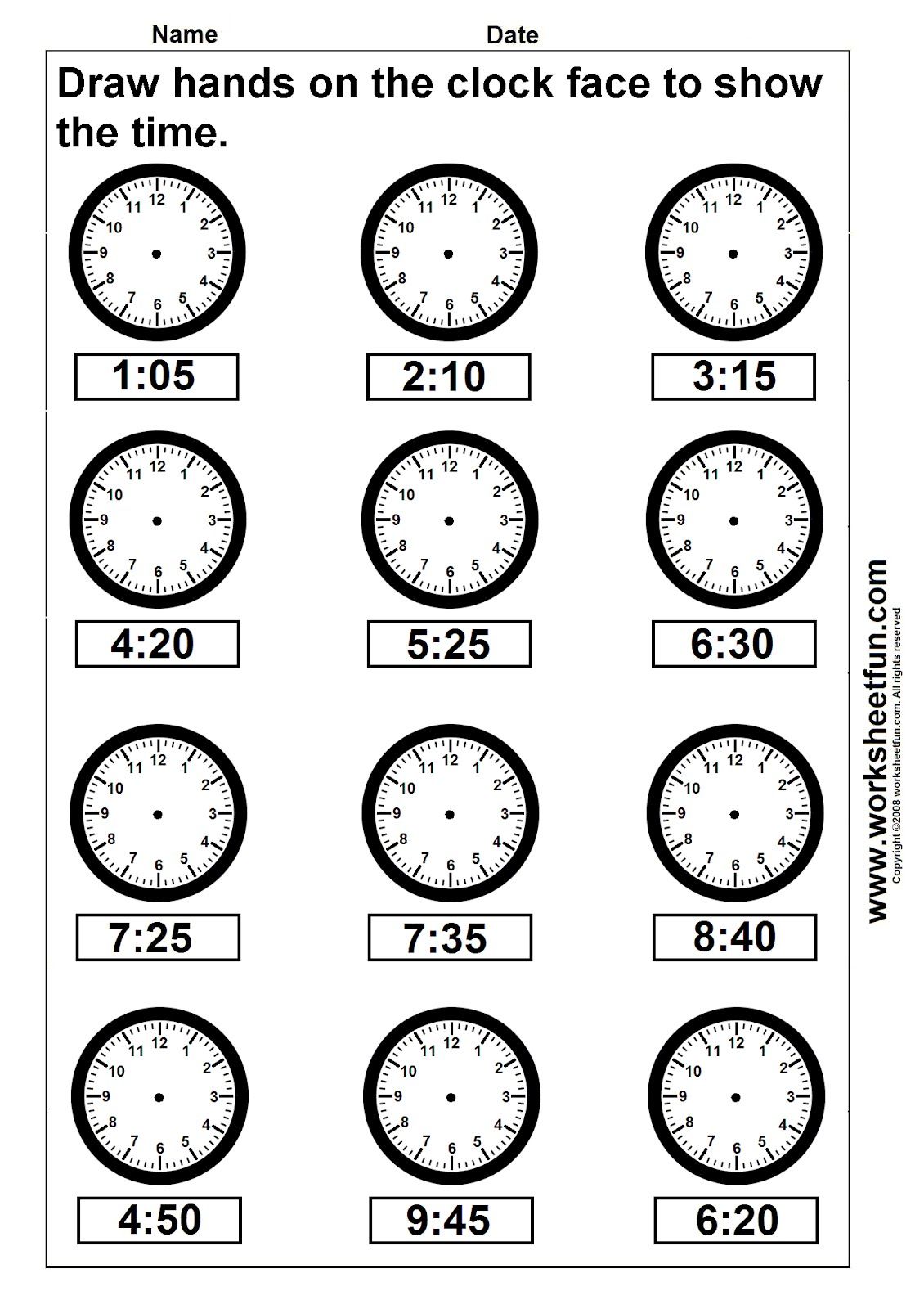 Worksheetfun - FREE PRINTABLE WORKSHEETS | Time worksheets