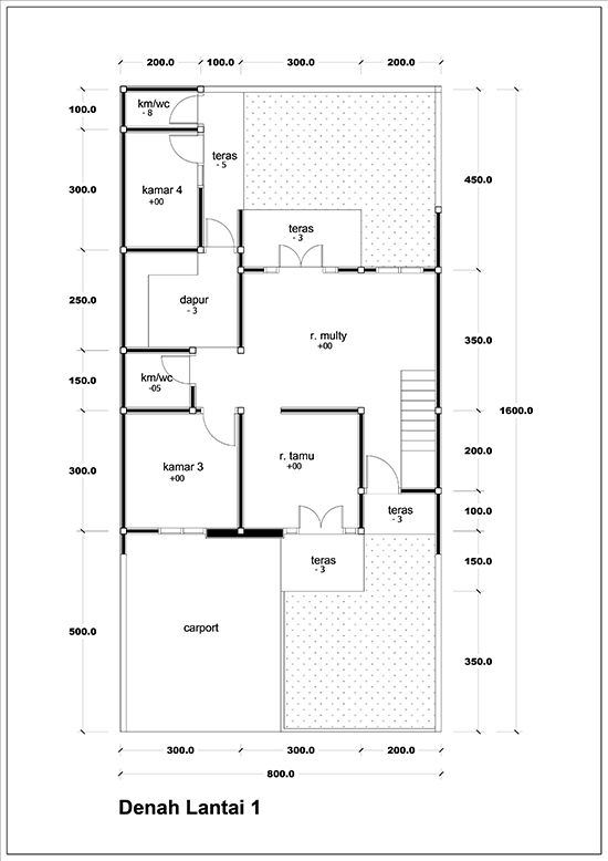 Denah Rumah Minimalis 2 Lantai Luas 125m2 Luas Total Bangunan 138m2 Termaksud Teras Dan Balkon Ukuran Tanah 8m X 16m Luas Lahan 12 Denah Rumah Lantai Rumah