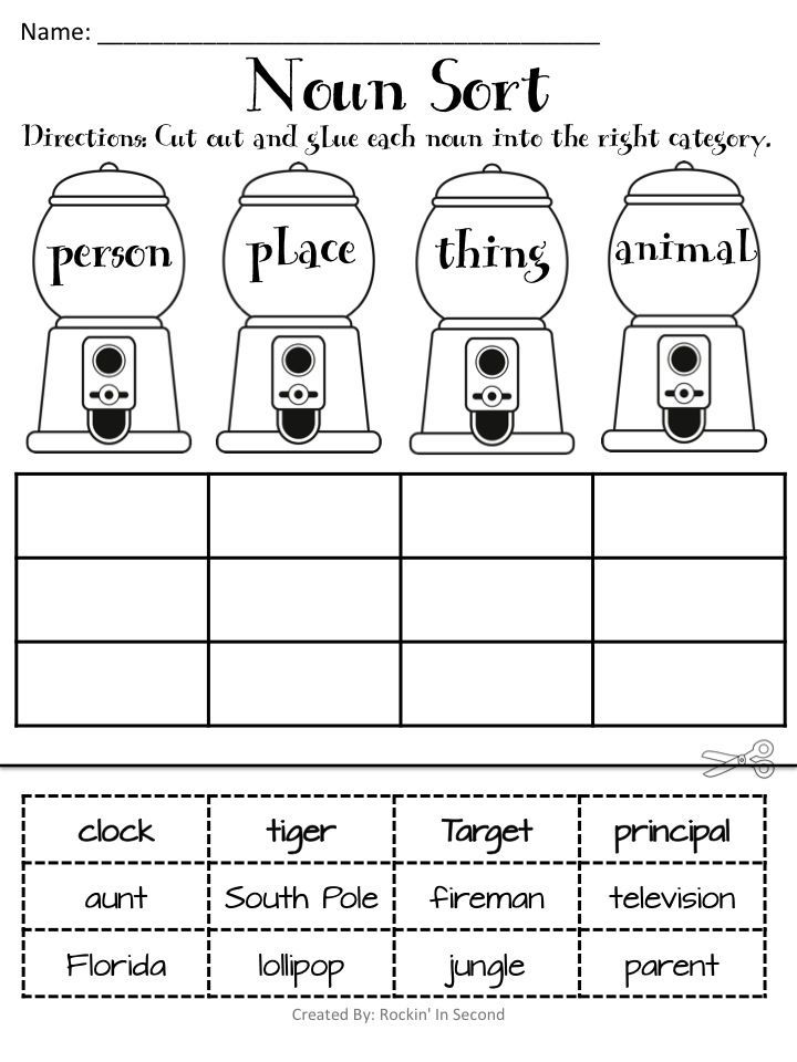 Noun Activities For First Grade