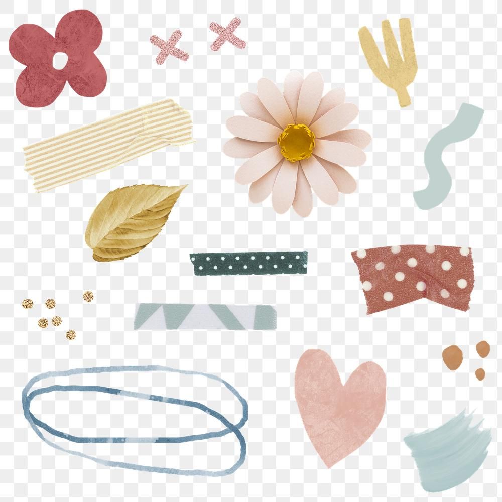 Floral And Washi Tape Stickers Pack Transparent Png Premium Image By Rawpixel Com Ningzk V Sticker Art Aesthetic Stickers Digital Sticker