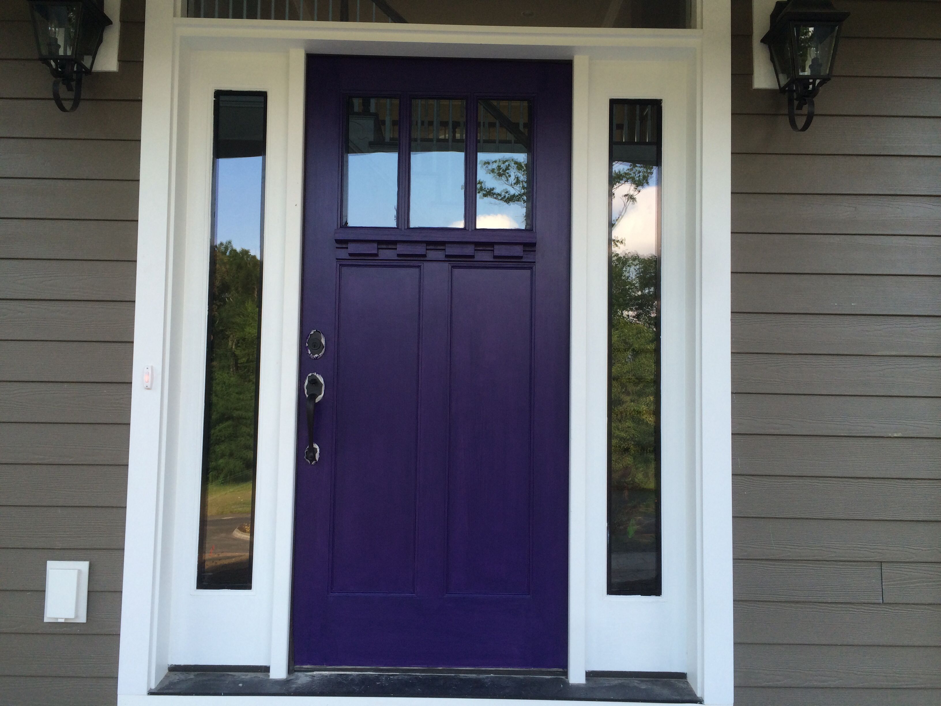 Sherwin Williams dewberry. Purple door craftsman style Purple Front ...