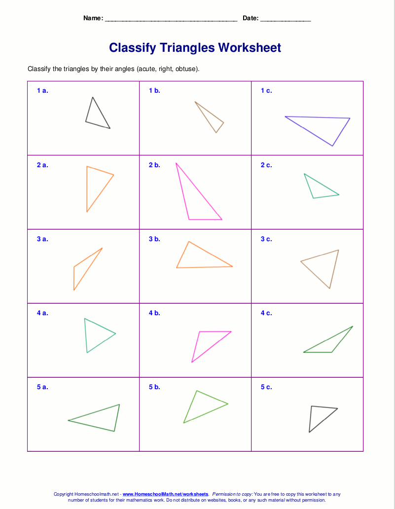 Classifying Triangles By Sides And Angles Worksheet