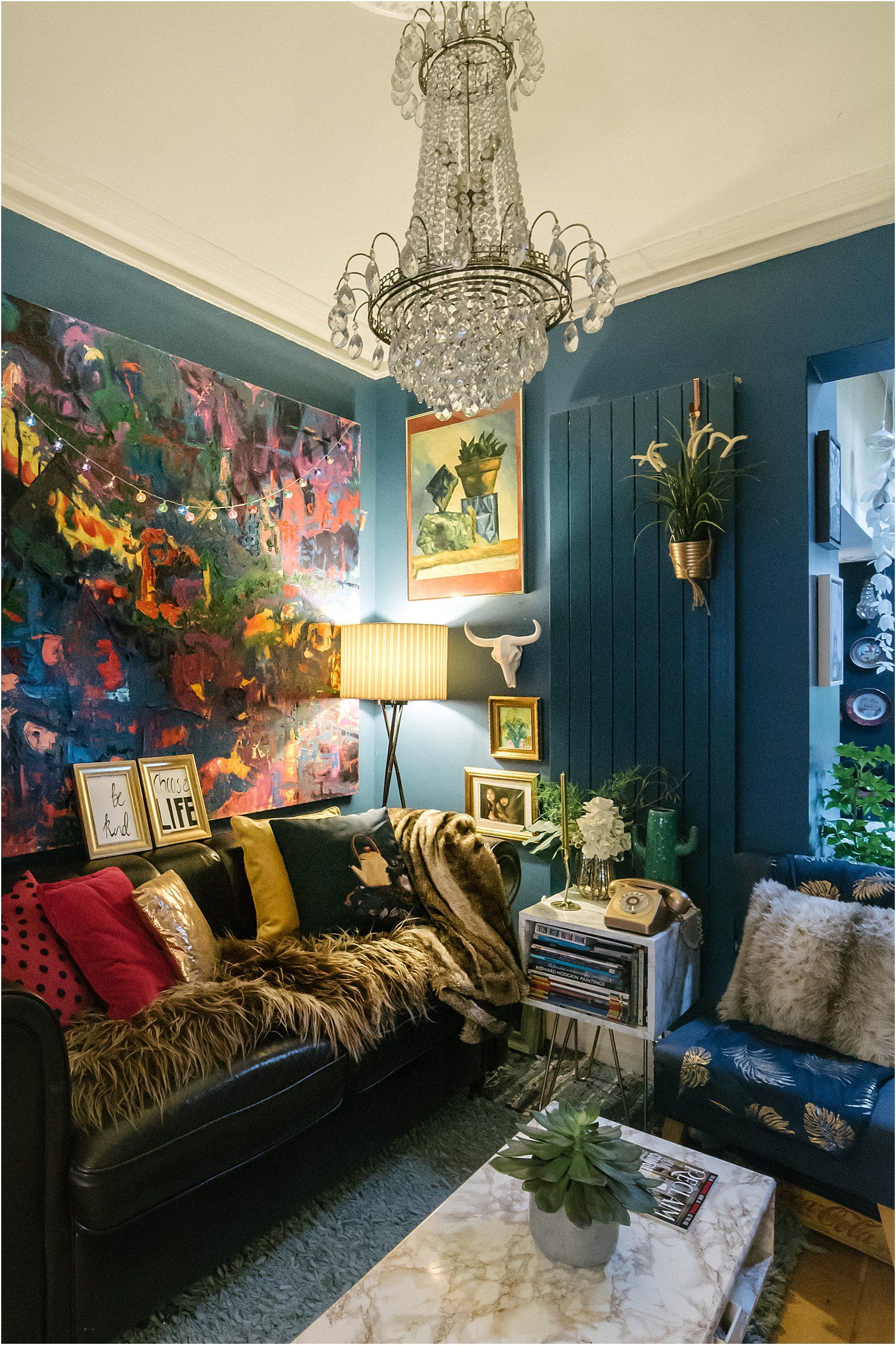 dark-maximalist-blue-living-room-eclectic-cosy-lily-sawyer-photo ...