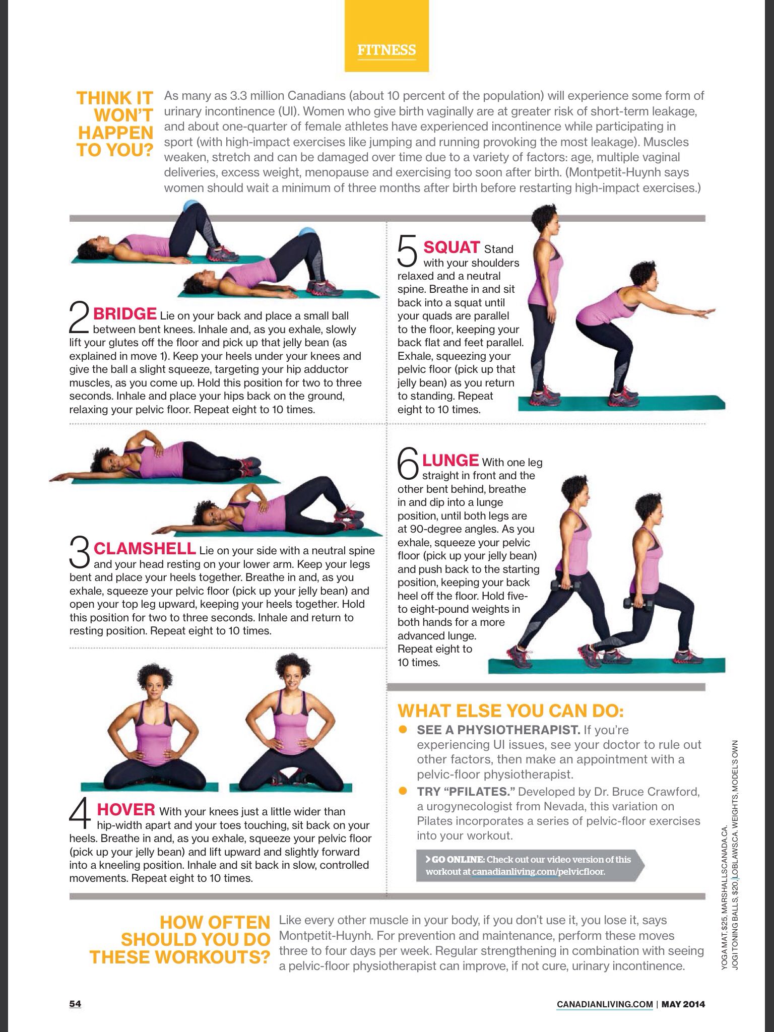 Printable Seated Pelvic Floor Exercises