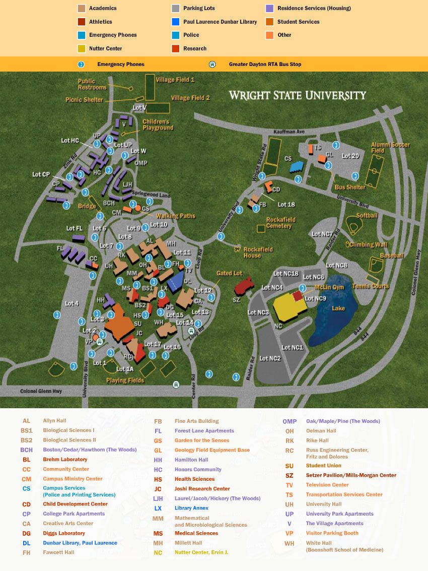 Wright State Campus Map School Of Music | College Of Liberal Arts | Music Colleges, Student Services, Campus Map