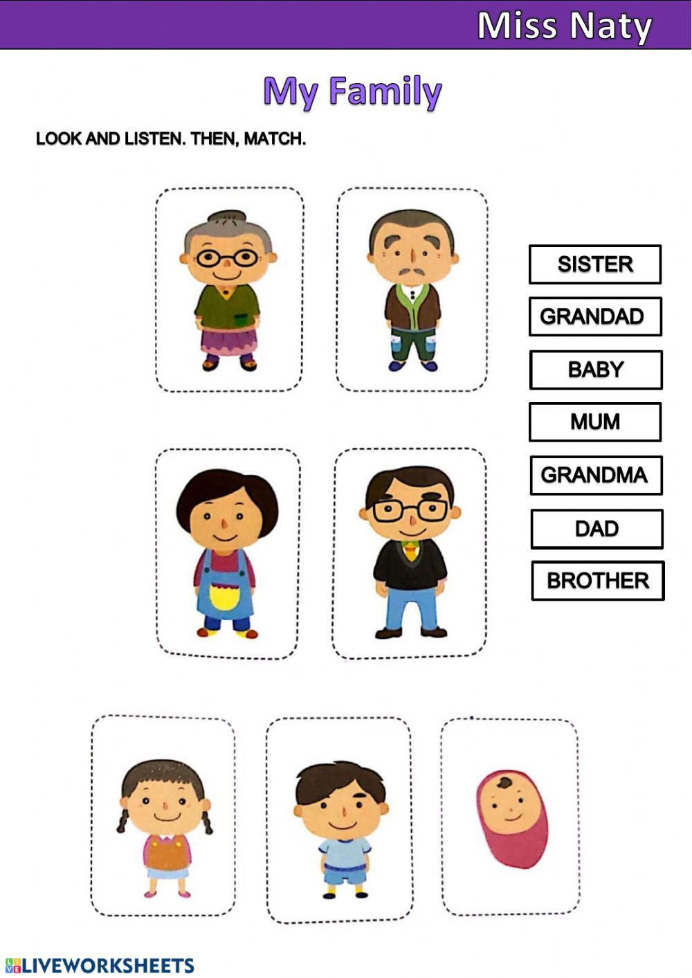 free printable all about my family worksheets httpstribobotcom - family ...