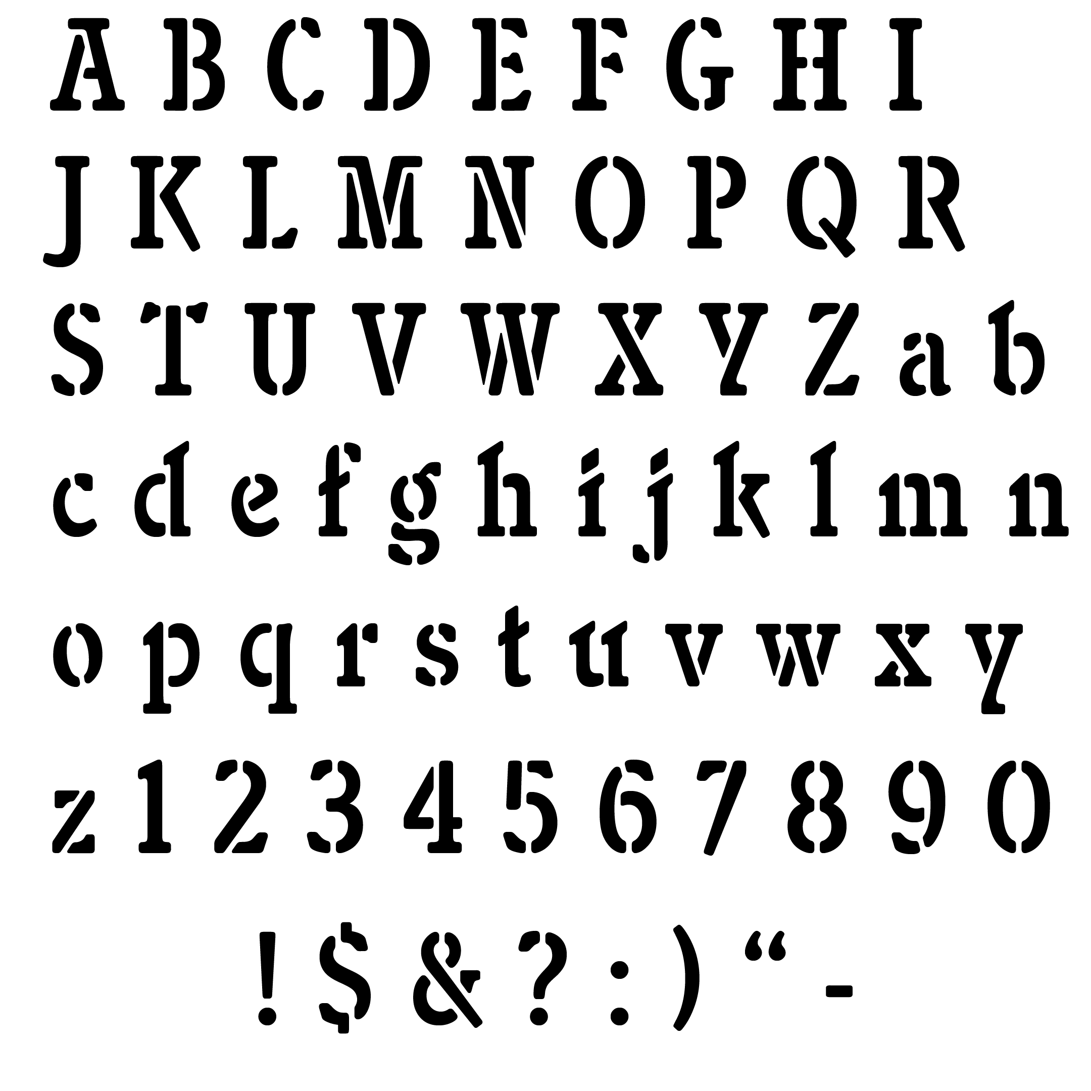 Free Printable Letter Stencils Font