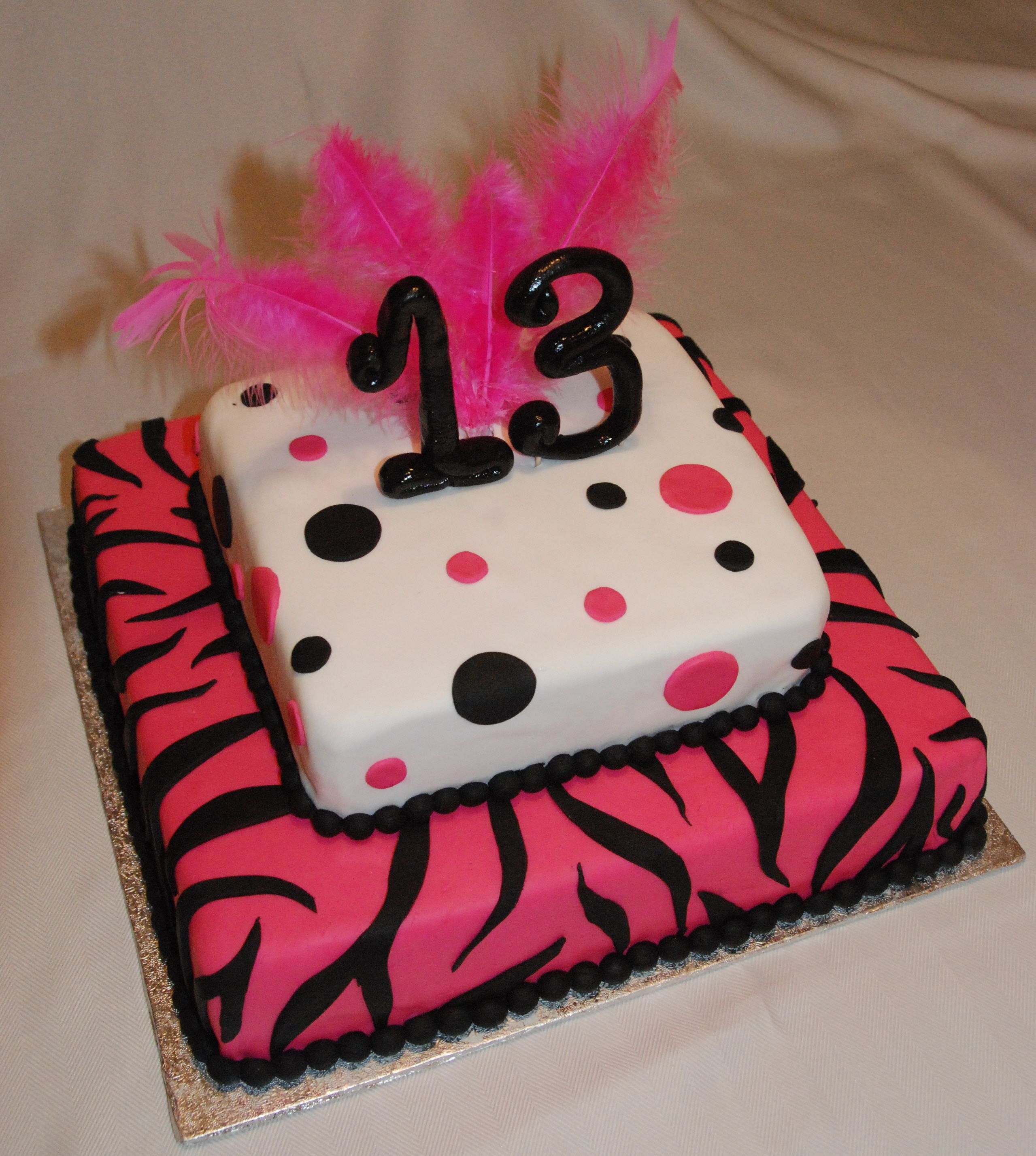 Pretty Brithday Cake, 13 Birthday Cake, Happy 13th Birthday, Birthday ...