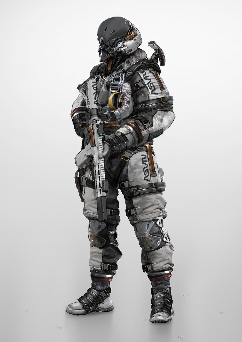 Combat Astronaut by johnsonting on DeviantArt | Sci fi concept art ...