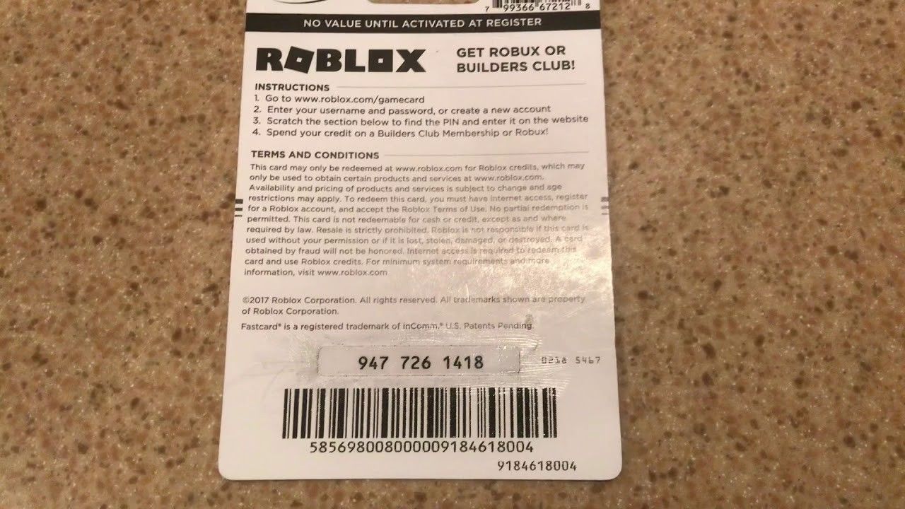 Whats the pin for free for roblox to the roblox card - cannameva