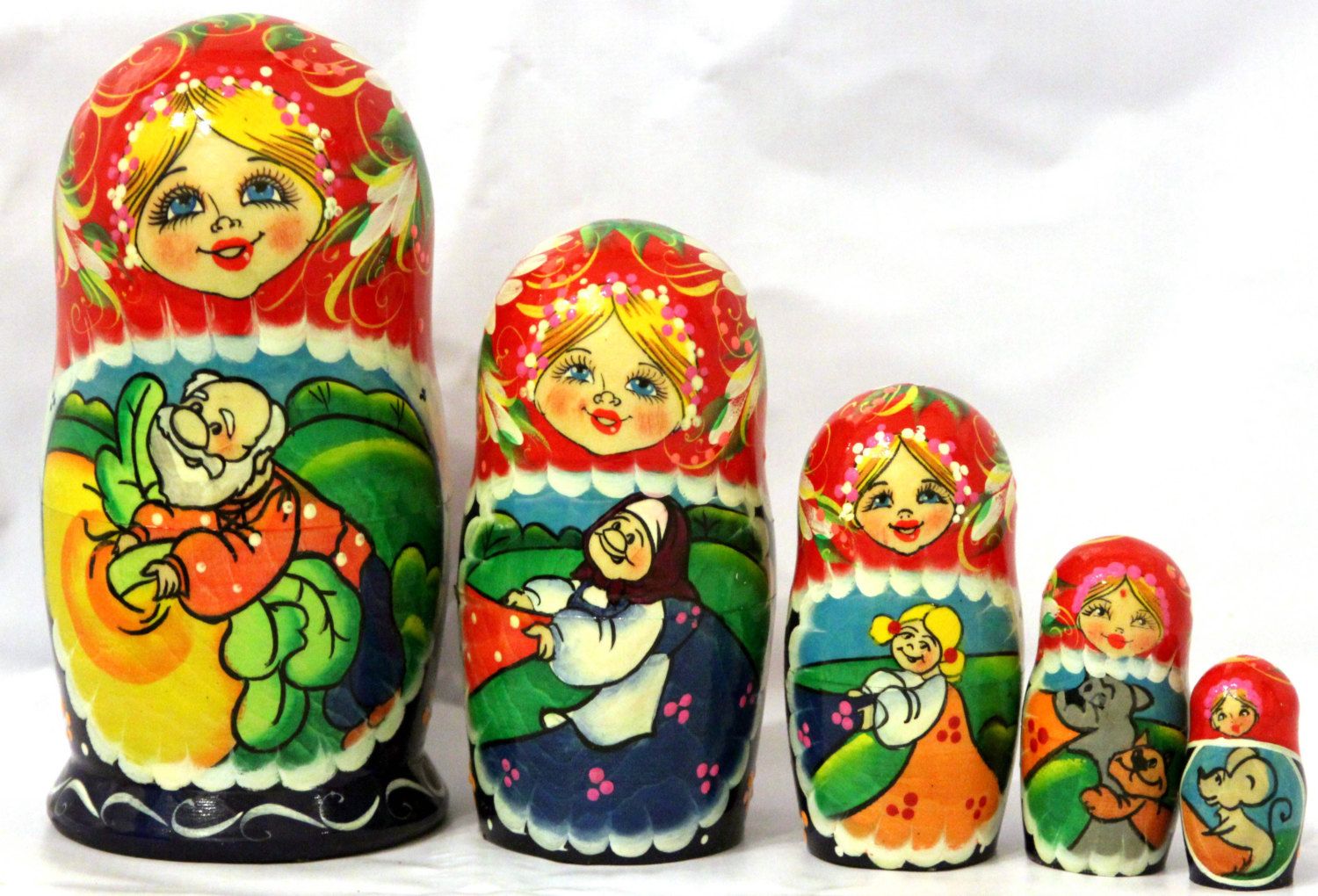 Matrioshka dolls Palenko green red Burned nesting doll | Etsy | Nesting ...