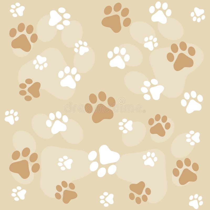 puppy paw print Watercolor cute dog digital paper paw print seamless ...