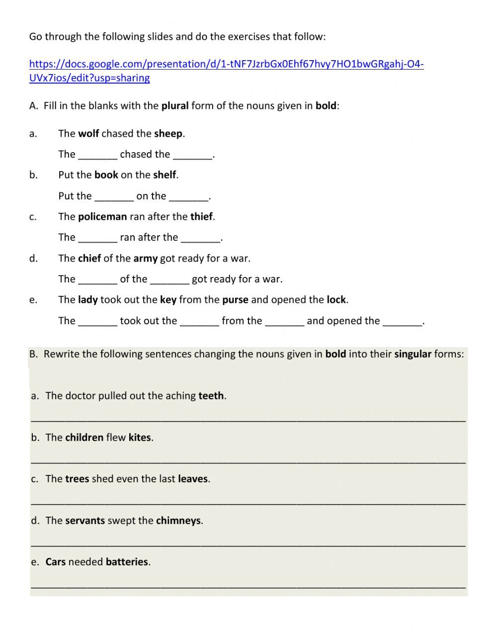 Singular and Plural Nouns exercise for Grade 5 | Plurals, Nouns ...