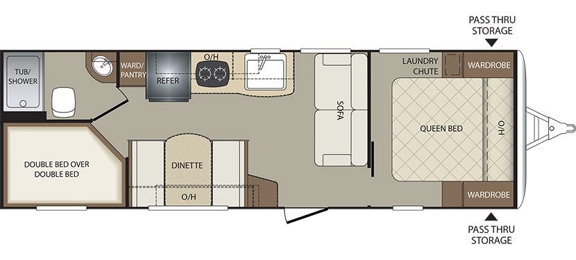 Keystone RV 2510BH NEW floorplan Travel trailer floor