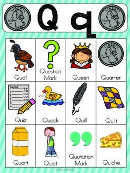 Letter Q Vocabulary Cards in 2023 | Vocabulary cards, Q words for kids ...