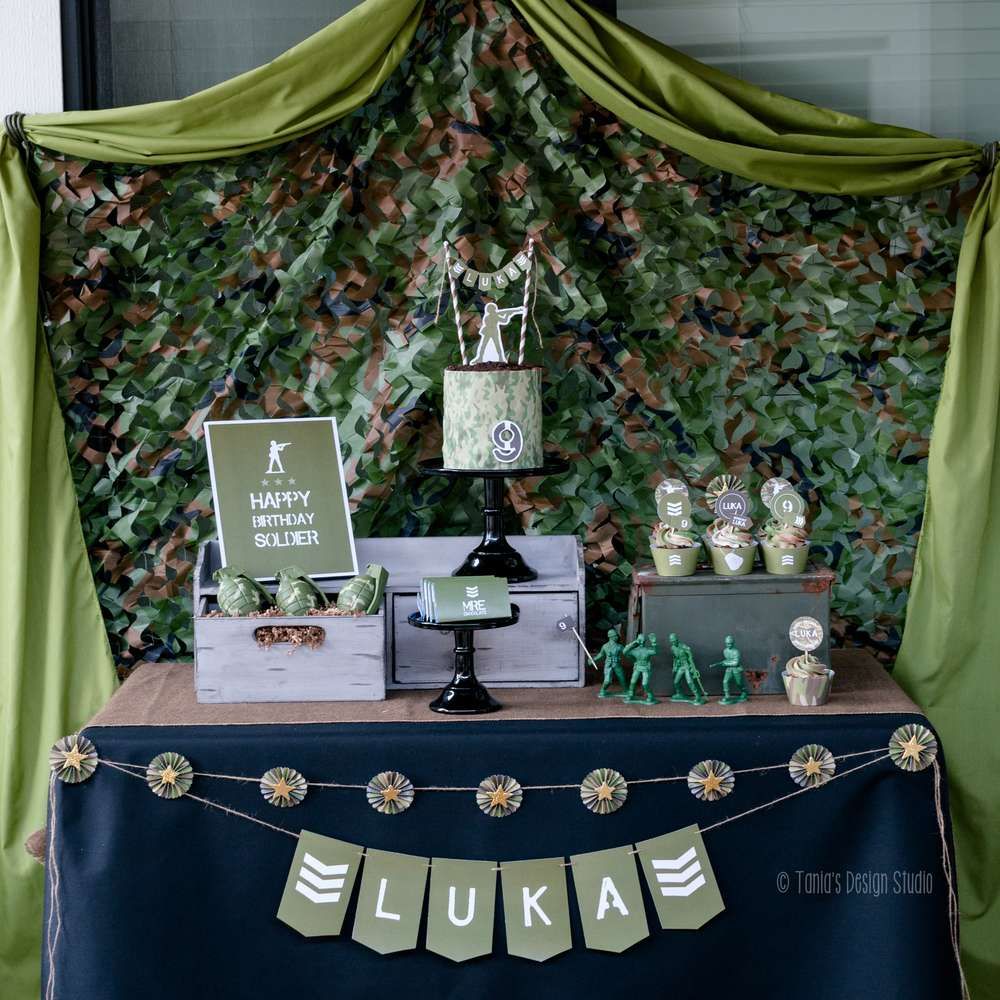 Check out this army military  birthday  party  See more 