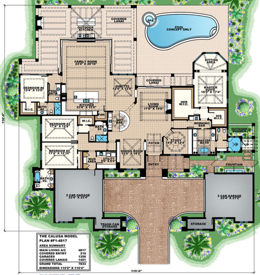 Luxury Plan: 4,817 Square Feet, 4 Bedrooms, 4.5 Bathrooms - 1018-00233 ...