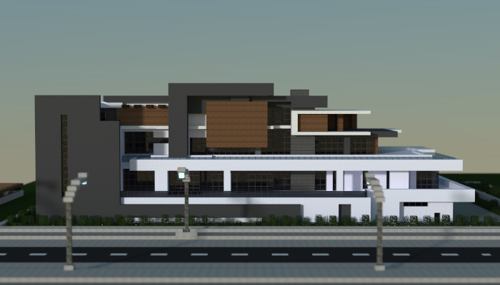 Large modern house, creation #7129 Minecraft Modern Mansion, Minecraft ...