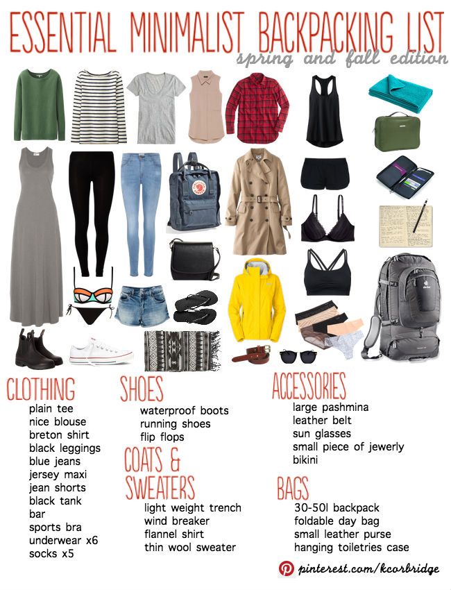 The essential minimalist packing list for backpacking anywhere between ...