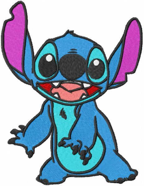 Very surprised stitch embroidery design | Cartoon embroidery ...