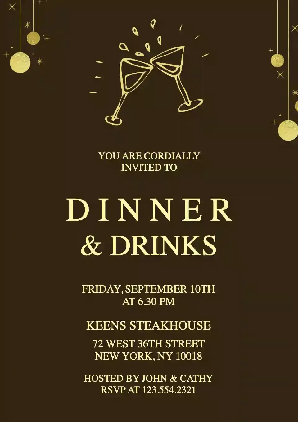 Dinner And Drinks - Free Dinner Party Invitation Templates | Invitanku ...