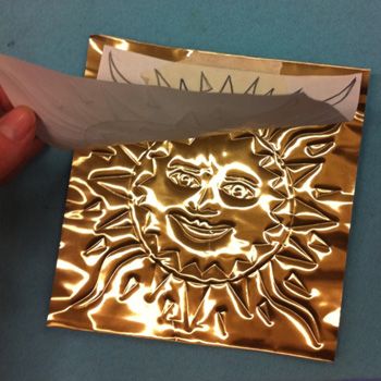 aztec suns, gold foil. no special tools needed, except felt or other ...