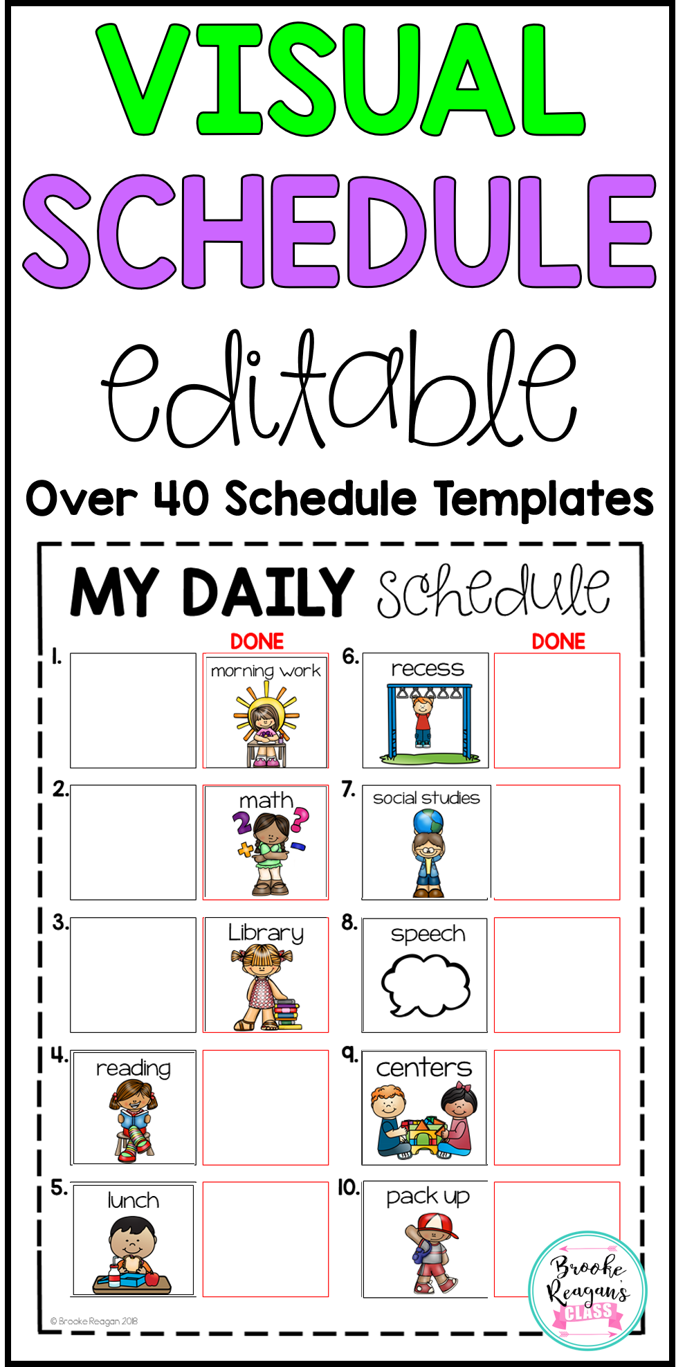 Free Printable Visual Schedule It Is Editable, Meaning You Can Type ...