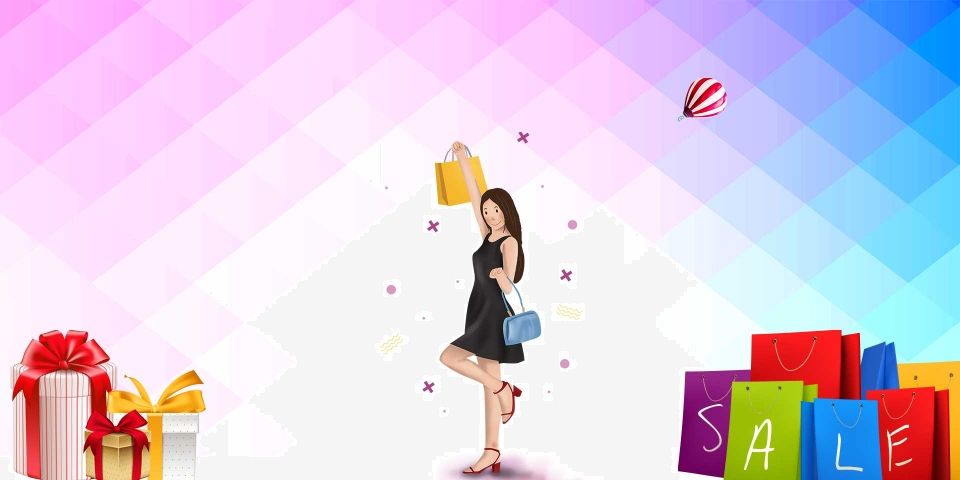 Cartoon Shopping Woman Hd Background | Online drawing, Hd backgrounds,  Poster background design