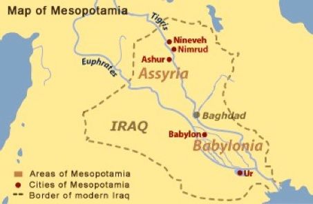 Ancient Tigris and Euphrates Rivers Map | Mesopotamia, Ancient ...