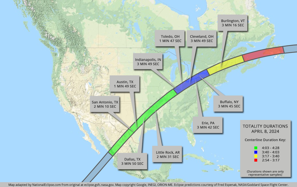 Total solar eclipse of 2024 here are maps of the path of totality Artofit