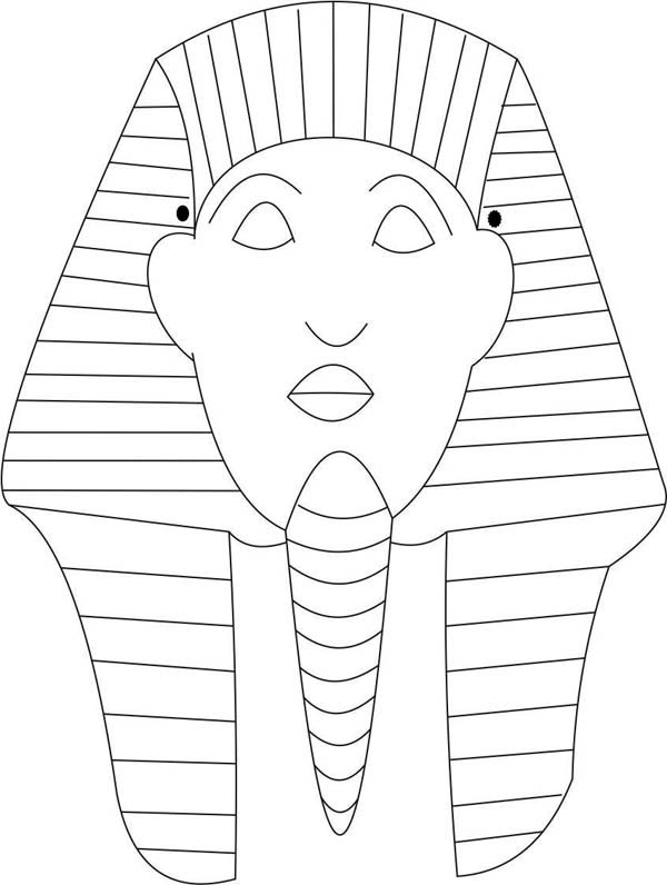 Pharaoh Mask Coloring Page : Coloring Sky | Artesanías egipcias, El ...