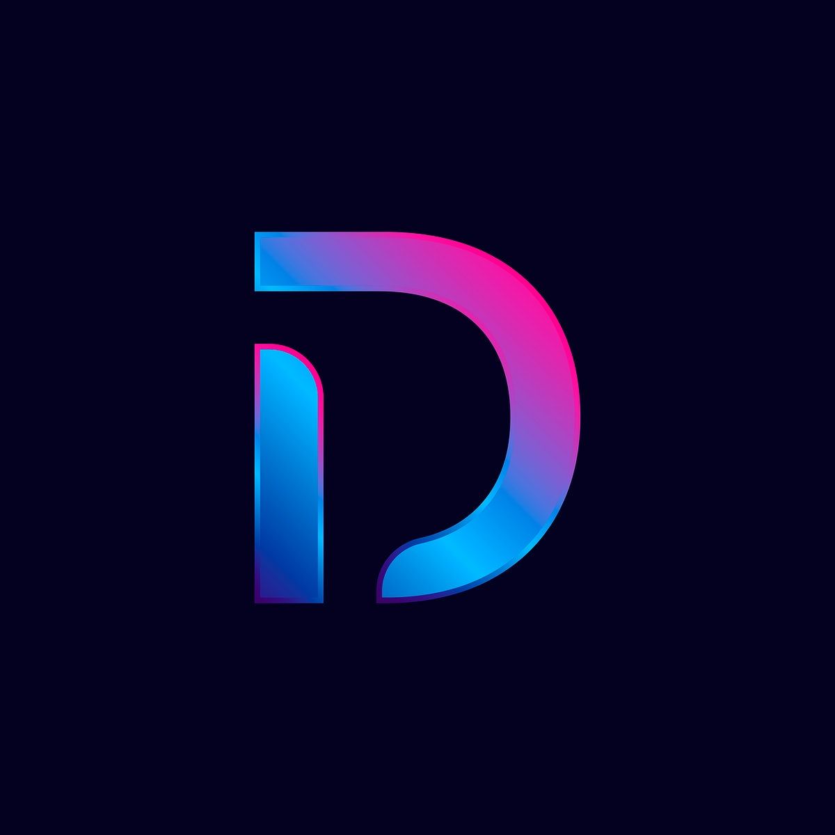 Download premium vector of Capital letter D vibrant typography vector ...